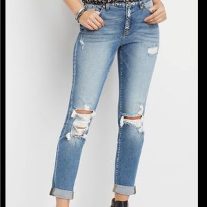 KanCan High Rise Destruction Boyfriend  Jeans 31 Blue